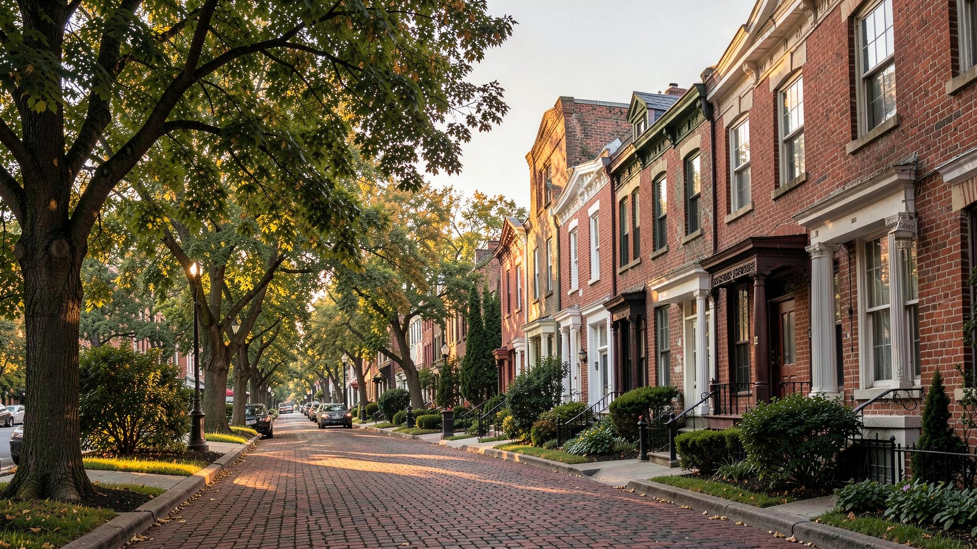 Tree-lined historic Detroit residential street