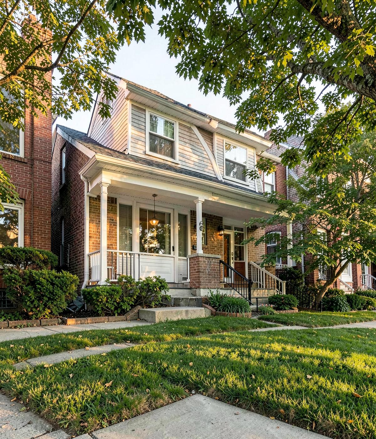 Renovated Detroit home with a front porch on a quiet neighborhood street